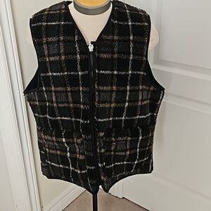 H&M Men's Outerwear Zip-Up Vest Large Black/ Gray